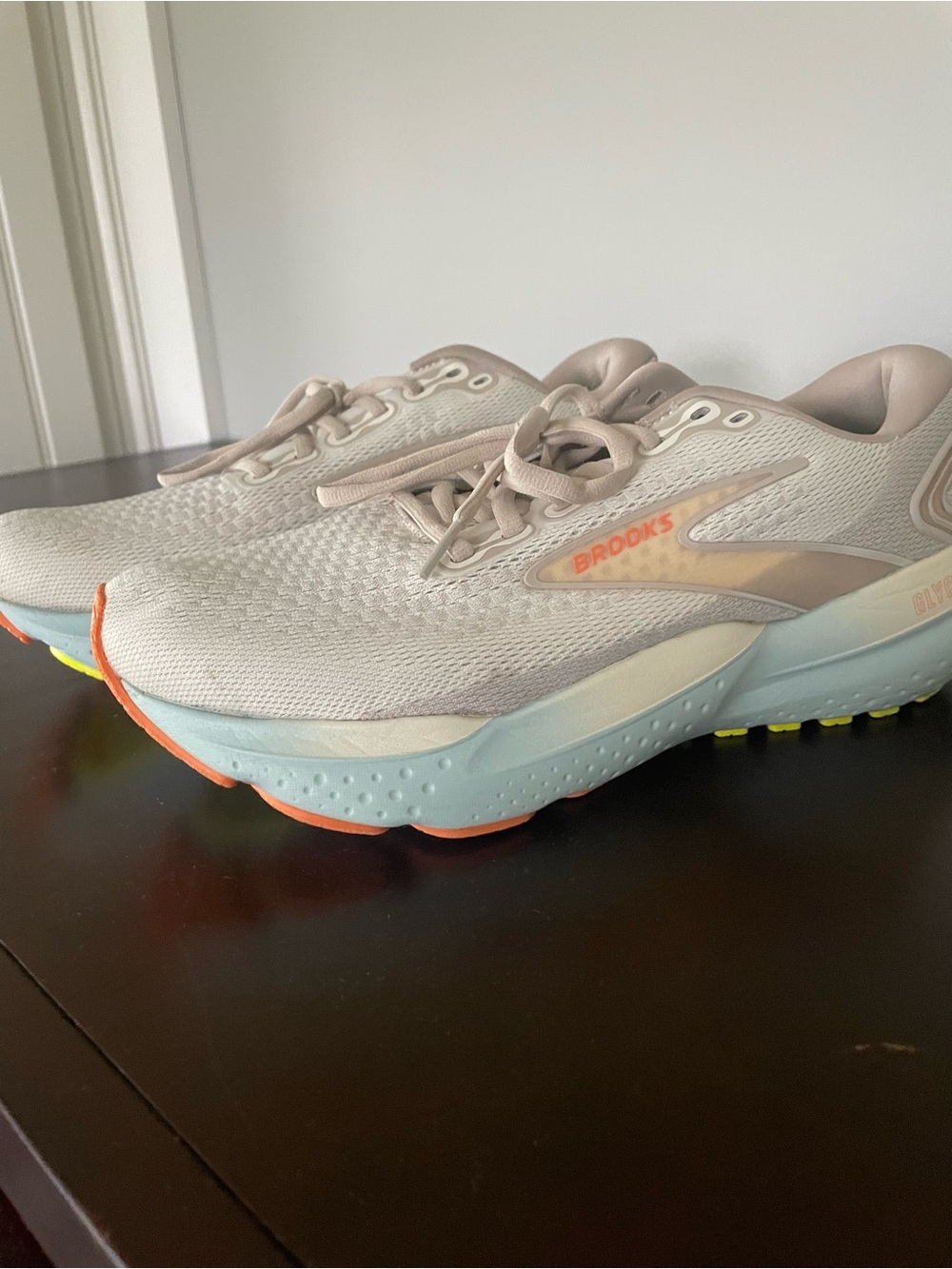 Brooks Women's Running Shoes - Light Gray with Blue and Orange Accents - Picture 2 of 5